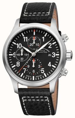 Mühle Glashütte Terrasport I chronographe bracelet en cuir cadran noir M1-37-74-LB