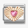 Nomination Rose Gold Heart Charm With Pink CZ 430610/003