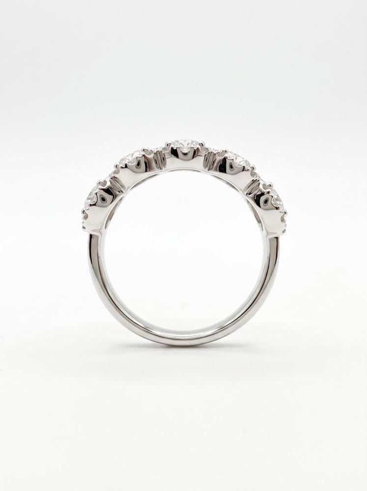 1.55ct Round Brilliant Natural Diamond Platinum Halo Five Stone Ring E94044 - alternate view 3