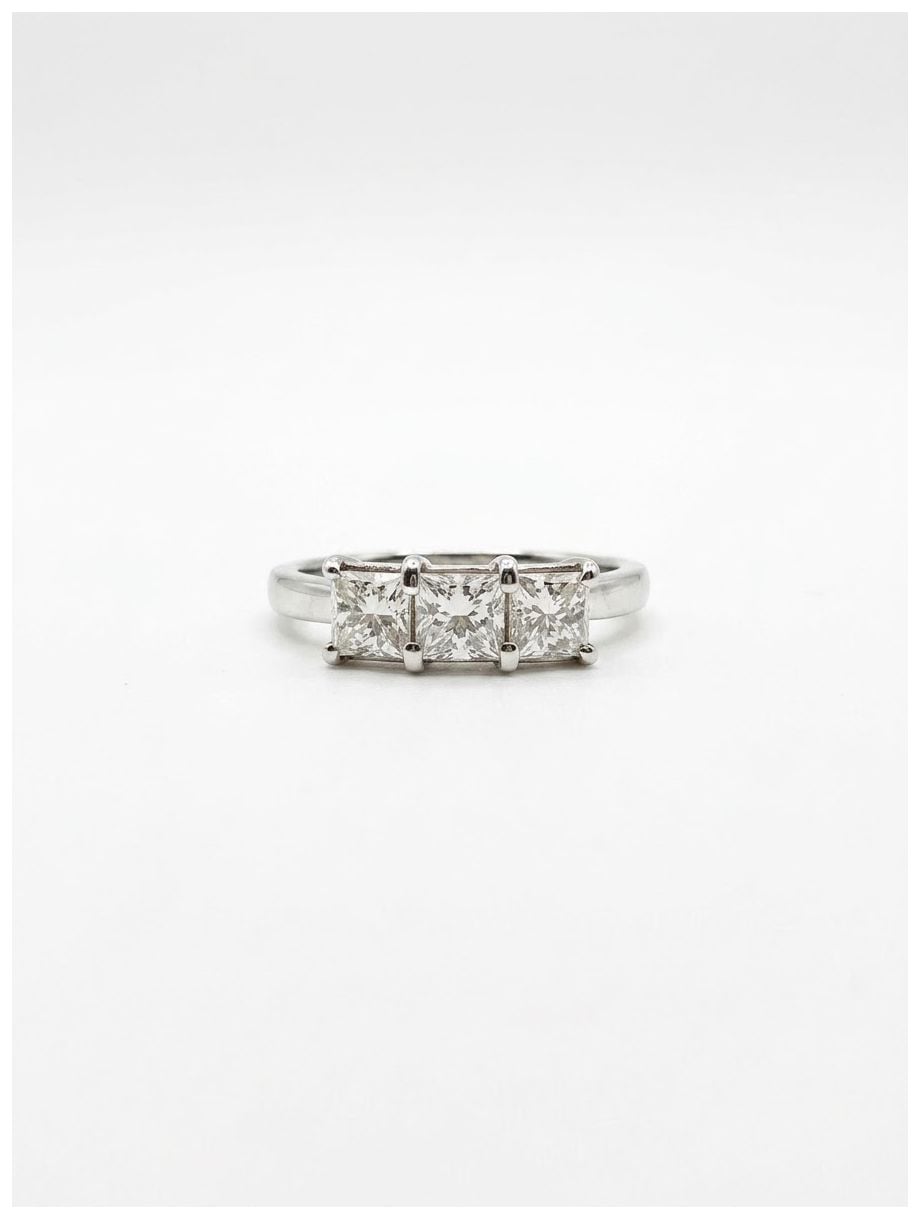 James Moore & Co Princess Natural Diamond 18ct White Gold Jewellery