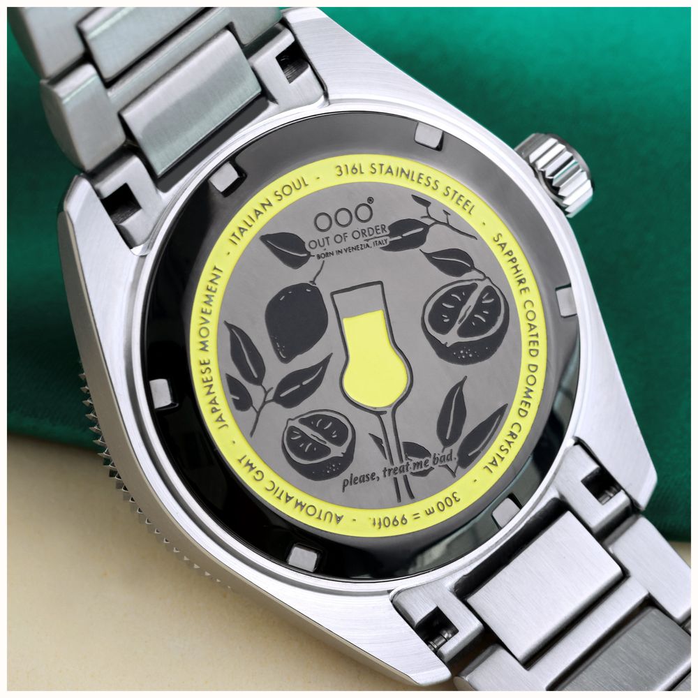 Out Of Order Limoncello Limited Edition Automatic GMT (40mm) Gradient Glass Dial / Stainless Steel Bracelet Watch OOO.001-25.LI.BAND.SS - alternate view 5