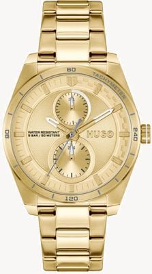 HUGO Orologio da donna #fast for her (38 mm) quadrante oro / bracciale in acciaio inossidabile color oro 1540171