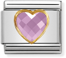 Nomination Classic Heart 18ct Gold & Steel Charm 030610/003