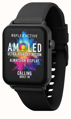 Reflex Active Relógio inteligente amoled série 30 (36 mm) com pulseira de silicone preta RA30-2186