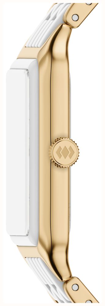 Fossil Raquel 26 mm Three-Hand Date Gold-Tone Stainless Steel & White Ceramic Fossil Watch CE1136 - альтернативный вид 2