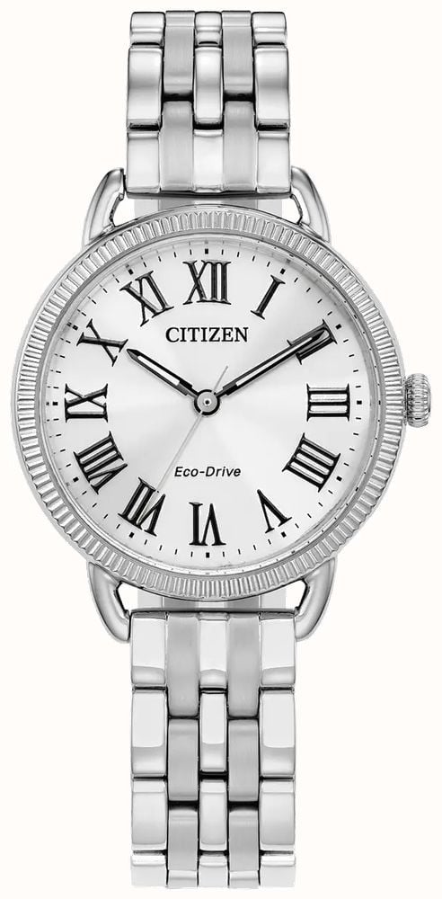 Citizen Women s Classic Eco Drive White Dial Stainless Steel Bracelet EM1050 56A