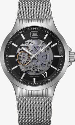 GLOCK Precision Skeleton Automatic (44mm) Black Dial / Stainless Steel Mesh Bracelet GW-14-4-24