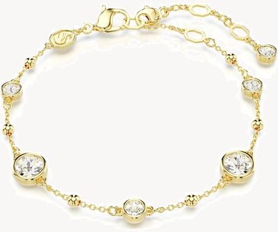 Swarovski Imber Bracelet Round Cut White Crystals Gold-Tone Plated 5680094