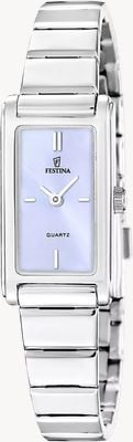 Festina Mademoiselle quartz (25 mm) paarse wijzerplaat met zonnestraalmotief / roestvrijstalen armband F20767/3
