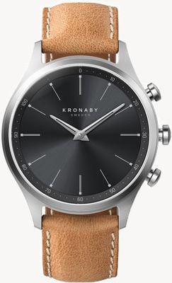 Kronaby Sekel ハイブリッド スマートウォッチ (41mm) ブラック ダイヤル / ブラウン イタリアン レザー ストラップ S3123/1