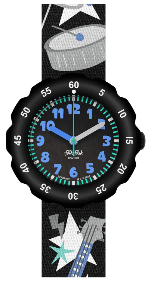 Flik Flak Stage Star (34,75 mm) avec cadran noir et montre