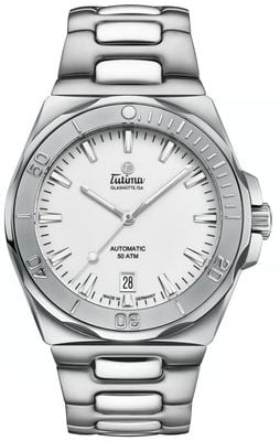 Tutima Glashütte M2 セブンシーズ S オートマチック (40mm) グロッシーホワイトダイヤル / ステンレススチールブレスレット 6156-10