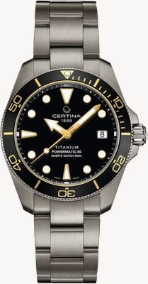 Certina DS Action Diver Powermatic 80 (38mm) Black Dial / Titanium Bracelet C0488074405100