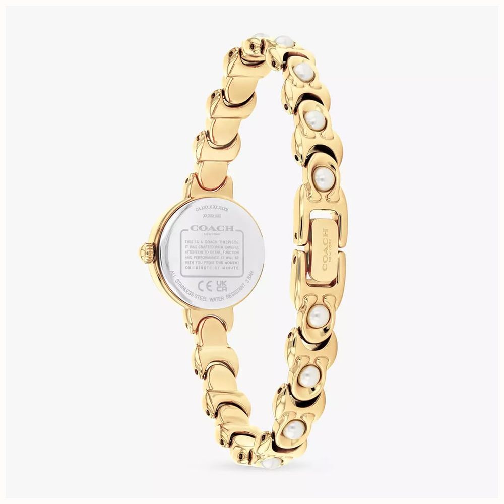 Coach Ladies Iris Mother of Pearl Dial Golden Pearl Bracelet Watch 14504699 - vista alternativa 3