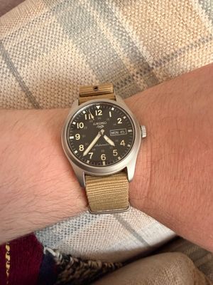 seiko men's beige nylon strap solar dress watch Seiko Prospex Solar SNE599P1 main image 0