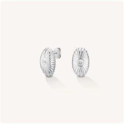 Rosefield Jewellery Ladies Bold Solitary Texture Silver Studs JEBTG-J1203