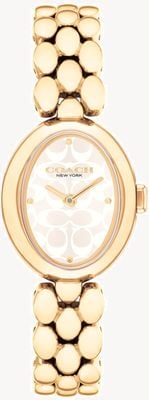 Coach Montre femme Sammy (22 mm) avec cadran logo beige et bracelet en acier inoxydable doré 14504417