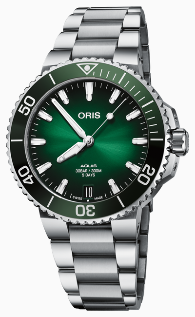 ORIS Aquis Date Calibre 400 41.5mm Green Dial 01 400 7769 4157-07 8 22 09PEB