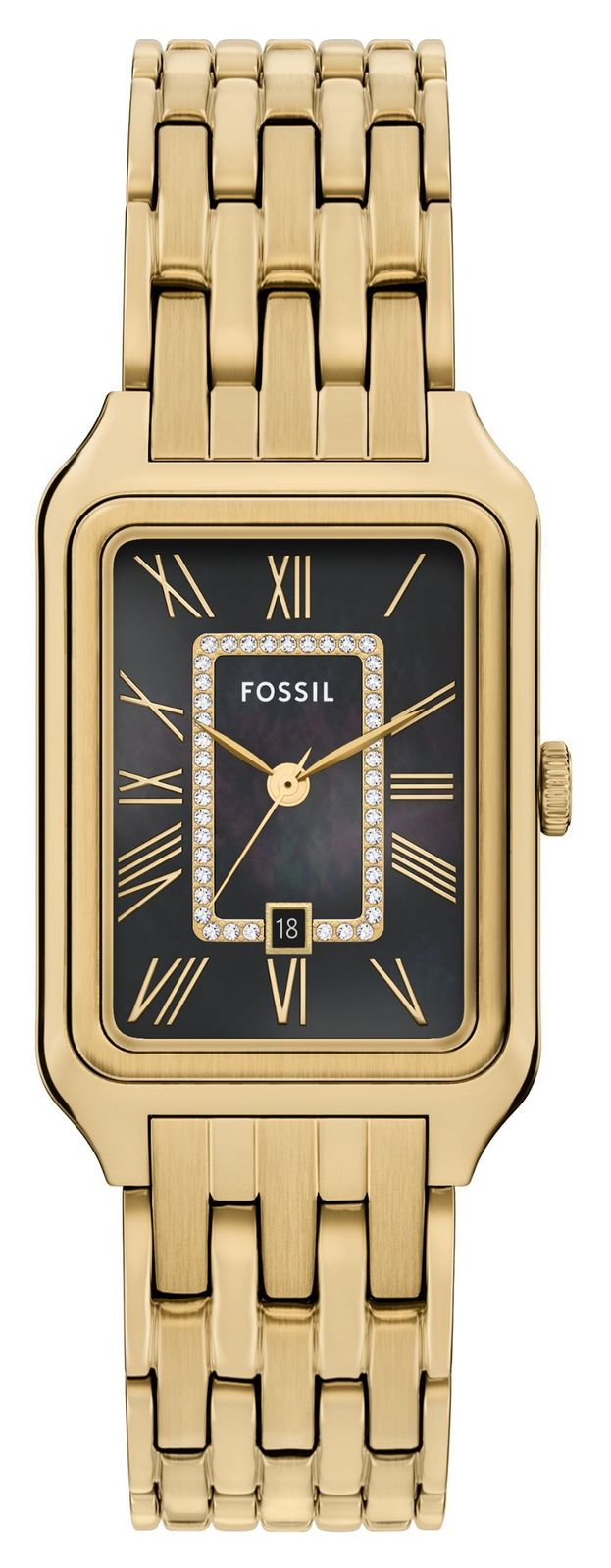 Fossil Raquel cristal (26 mm) cadran nacre noire / bracelet montre