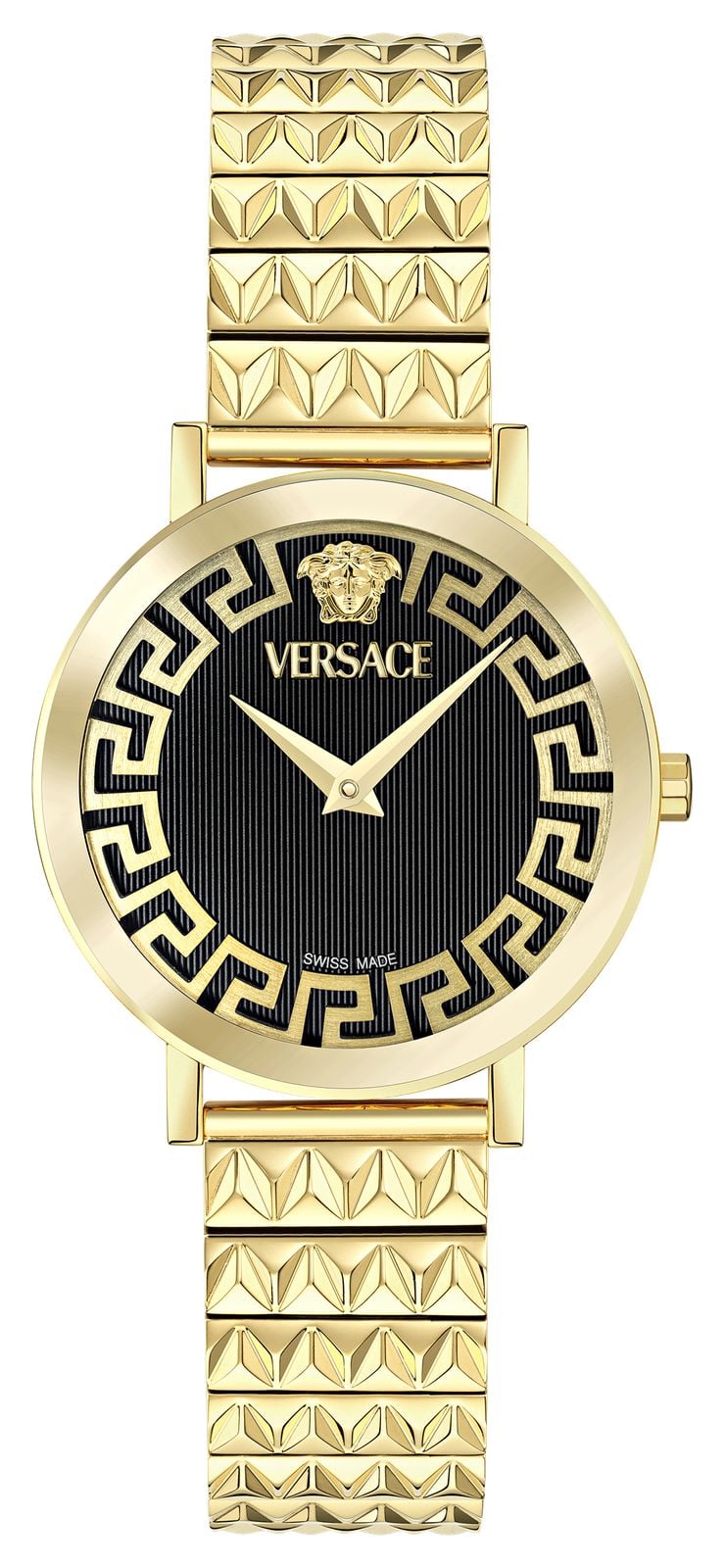 Versace Womens VERSACE Daedalus 35mm Black Dial  Gold Watch