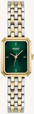 HUGO #cosy (21 mm) quadrante verde / bracciale in acciaio inossidabile bicolore 1540180