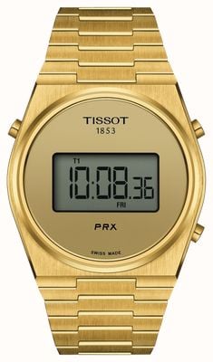 Tissot Prx Digital (40 mm) digitales Zifferblatt / goldfarbenes Edelstahlarmband T1374633302000