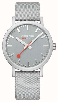 Mondaine Classico orologio da 40 mm con cinturino in tessuto grigio A660.30360.80SBH