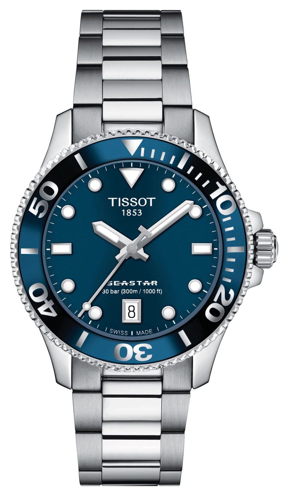 Tissot Seastar 1000 | cadran bleu 36mm | bracelet en montre