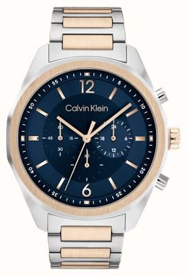 Calvin Klein Forza maschile | quadrante cronografo blu | bracciale bicolore in acciaio inossidabile 25200265