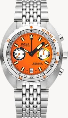 DOXA Sub 200 t.graph ii professional (42mm) orange iconic dial / Edelstahl Rice-Grain Uhr 806.10.351.10