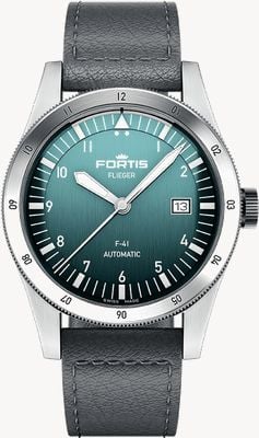 FORTIS Flieger F-41 Automatik Benzin (41 mm) Fliegerarmband aus Indigoleder F4220022