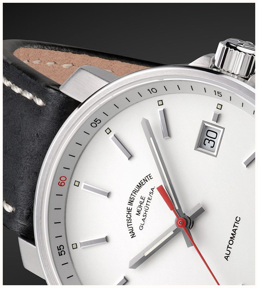 Mühle Glashütte 29er Automatic (36.6mm) White Dial / Black Leather Strap M1-25-21-LB - alternate view 5