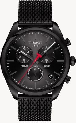 Tissot Bracelet homme plaqué pvd noir chronographe pr100 noir T1014173305100