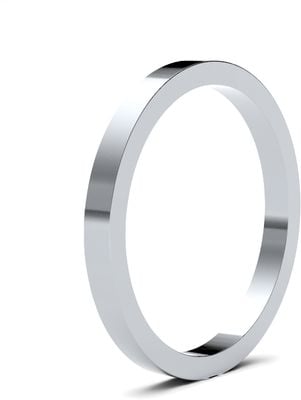 James Moore & Co | Ouro branco de 9 quilates | 2 mm | pesado | tamanho plano | ag_2lhf-9w AG_2LHF-9W