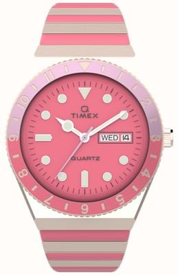 Timex Q timex (36 mm) roze wijzerplaat / roze uitbreidbare armband TW2W41000