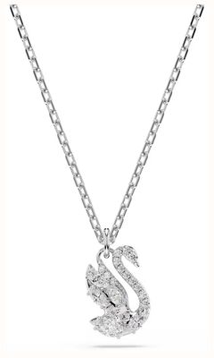 Swarovski Swan pendant, Mixed cuts, Swan, White, Rhodium plated 5754347