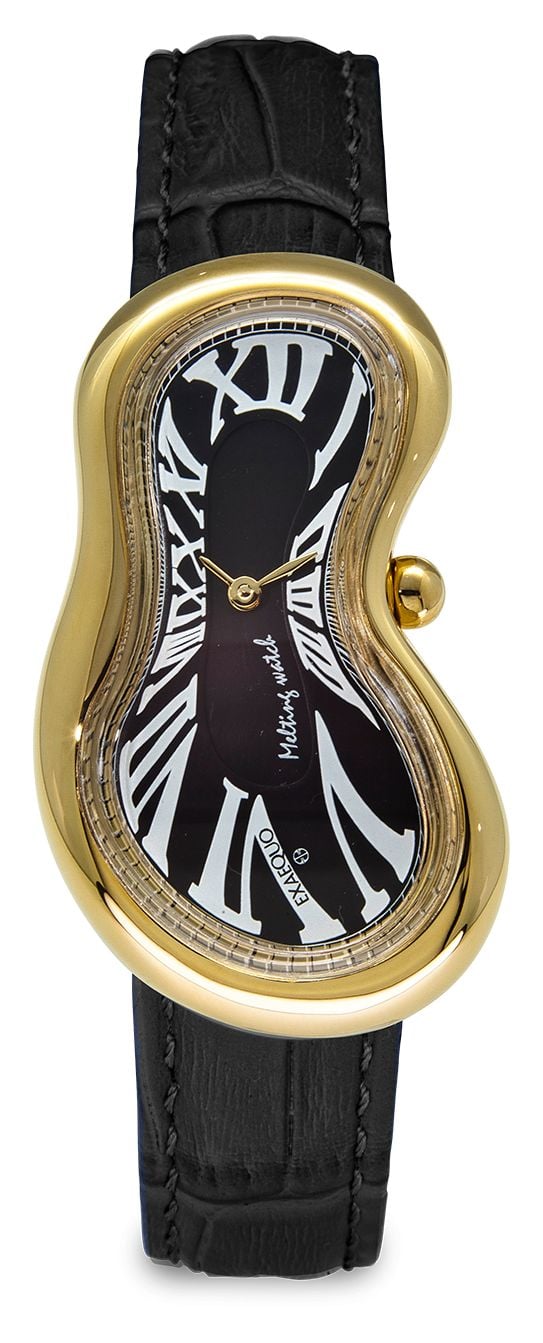 Exaequo Melting Watch classique PVD or jaune (28 mm) montre