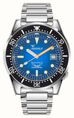 Squale 1521 blue ray (42 mm) blauwe wijzerplaat / roestvrijstalen armband 1521PROFD.SQ20L