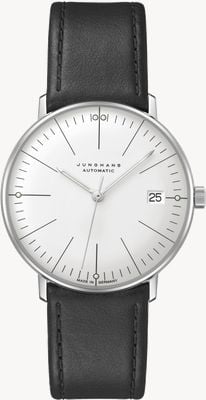 Junghans Factura máxima | kleine | automático | correa de cuero negro 27/4105.02