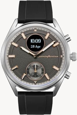Pininfarina by Globics Sintesi Sport Hybrid Smartwatch (44mm) Luna Steel / Black Performance FKM Strap PMH03B-07