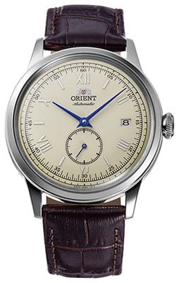 Orient Bambino Small Seconds Mechanical (38mm) Ivory Dial / Brown Leather Strap RA-AP0105Y30B