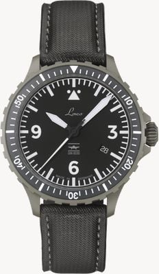 Laco Hamburg DIN 8330 (43.5mm) Black Dial / Black Water-Resistant Nytech Strap Watch 862164