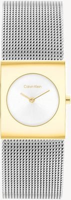 Calvin Klein Ck pulse (21 mm) srebrna tarcza / bransoleta z siatki ze stali nierdzewnej 25100139