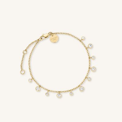 Rosefield Jewellery Dangling Crystal Gold Plated Bracelet JBDCG-J1022