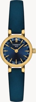 Tissot 精美圆形石英表（19.5毫米），深蓝色表盘/深蓝色皮表带 T1400093604100