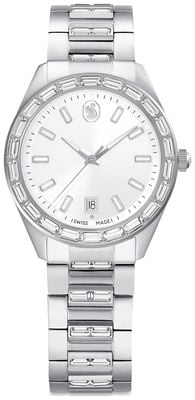 Swarovski Matrix Date (35mm) Silver Sunray Dial / Stainless Steel Bracelet 5734665