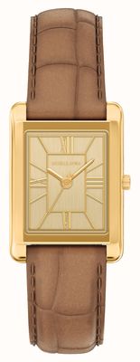Michael Kors Essex (26 mm), cadran doré / bracelet en cuir marron MK7584