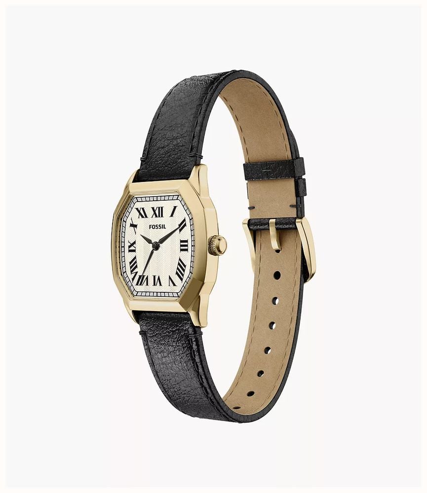 Fossil Harlow 27 mm Three-Hand Black Leather Watch and Bracelet Set ES5526SET - 別ビュー 5