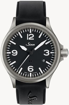 Sinn 856 o relógio piloto com proteção de campo magnético 856.011-BLACK-SILICONE-LARGE-CLASP