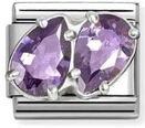 Nomination Classic Purple Double Drop Cubic Zirconia Charm 330329/14
